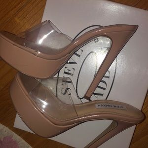 Clear Nude Steve Madden heels NEVER WORN
